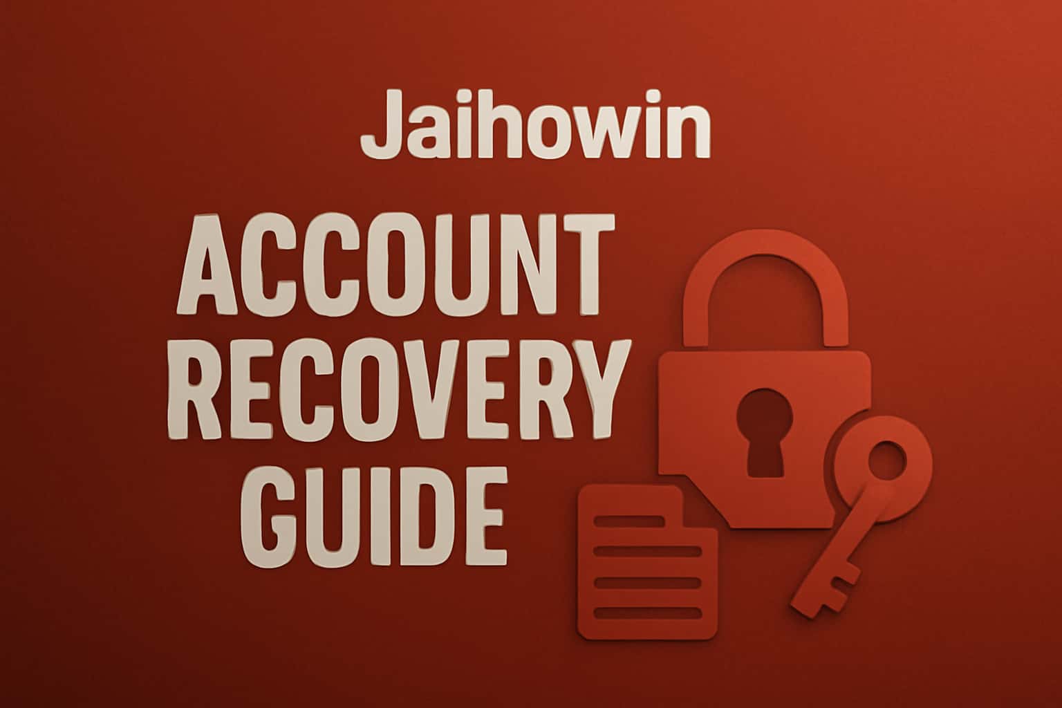 A visual representation of the Jaihowin Account Recovery Guide, emphasizing secure access and support.